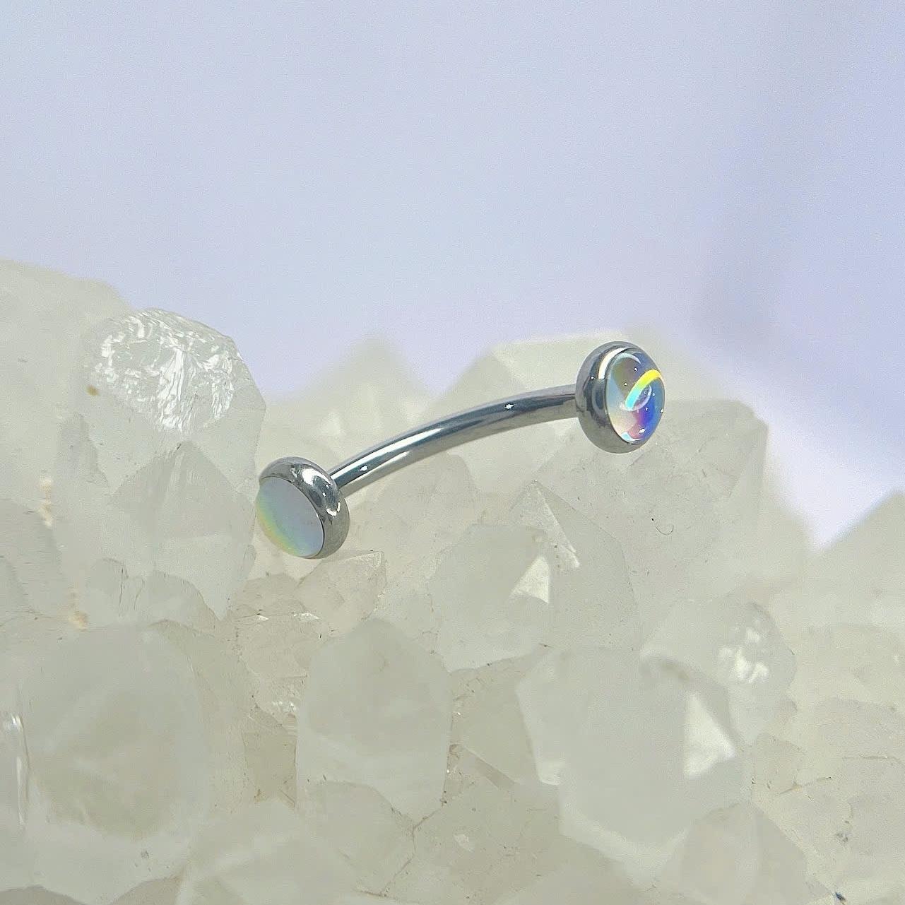 banana titan hai mặt đá dán hologram trắng xanh tím nhạt size 10 