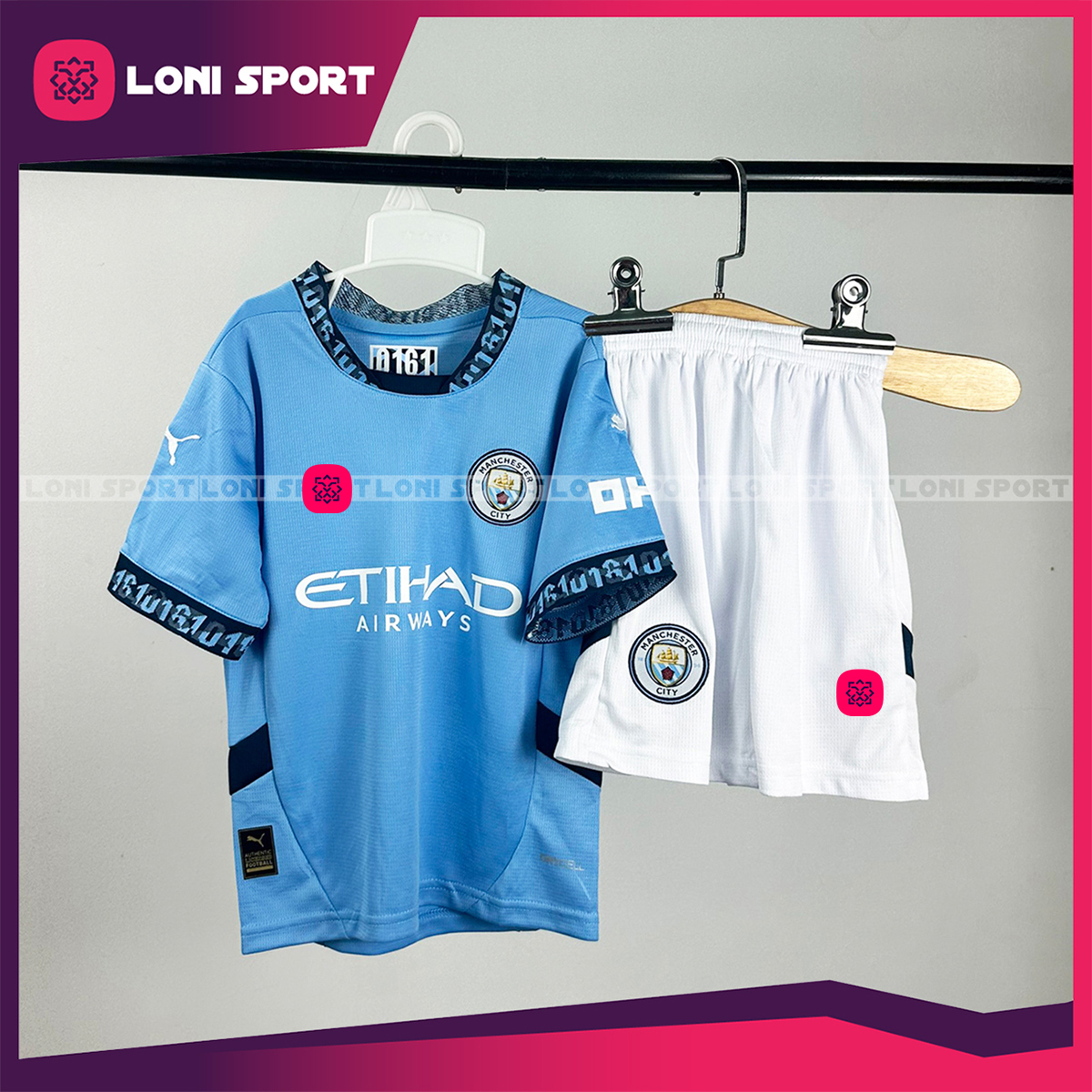 Bộ kid MC sân nhà xanh trắng 24/25