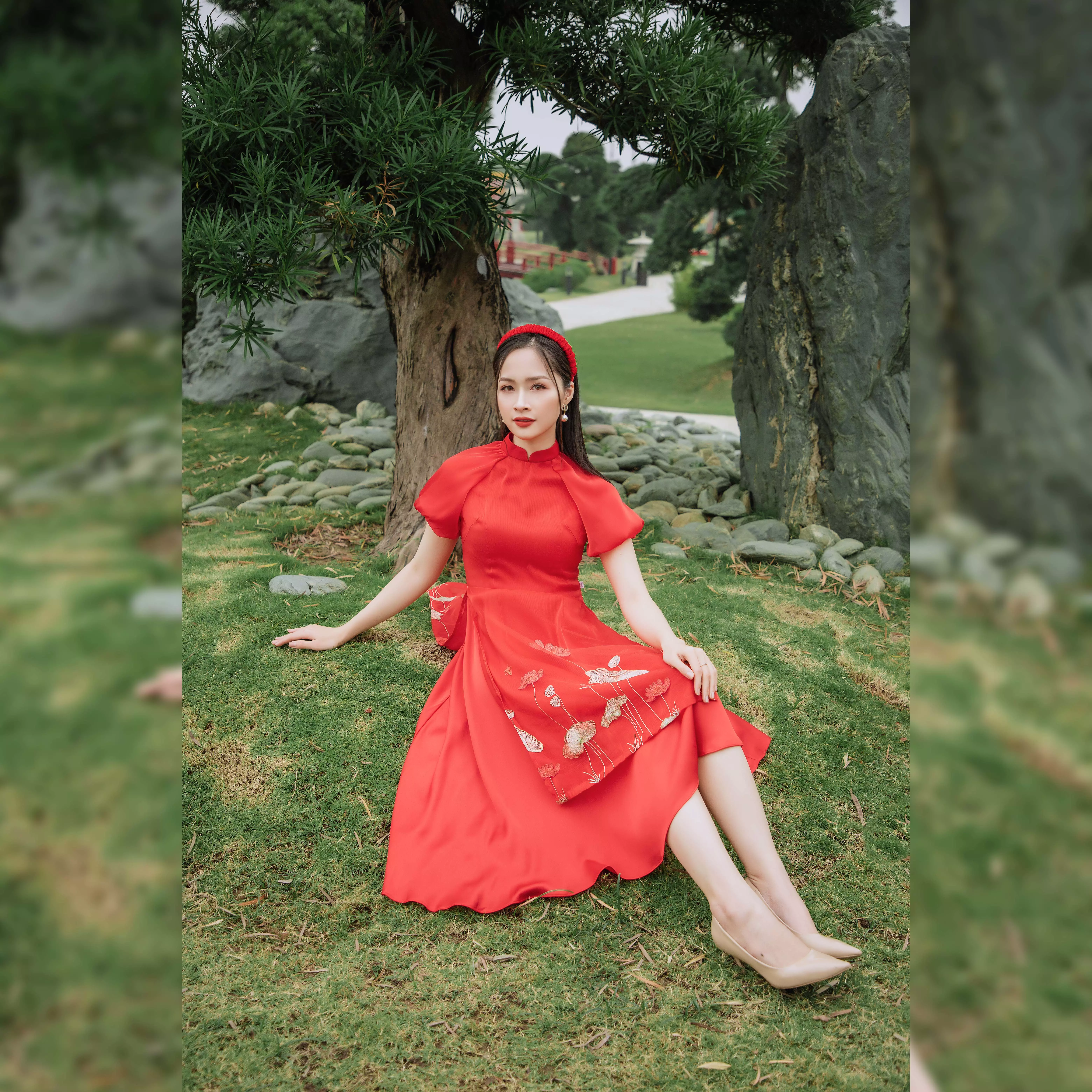 Áo dài hoa sen mẹ_thumbnail_2