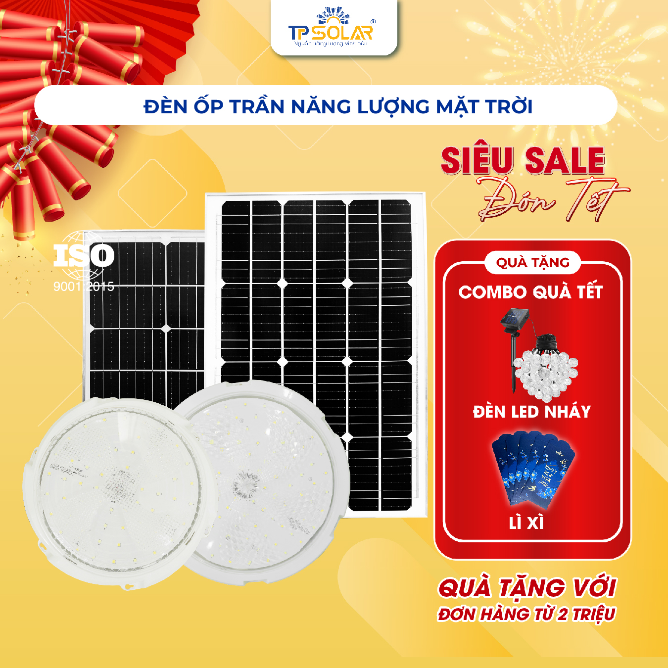 Đèn ốp trần năng lượng mặt trời (TP.OT01.300 / TP.OT01.600)