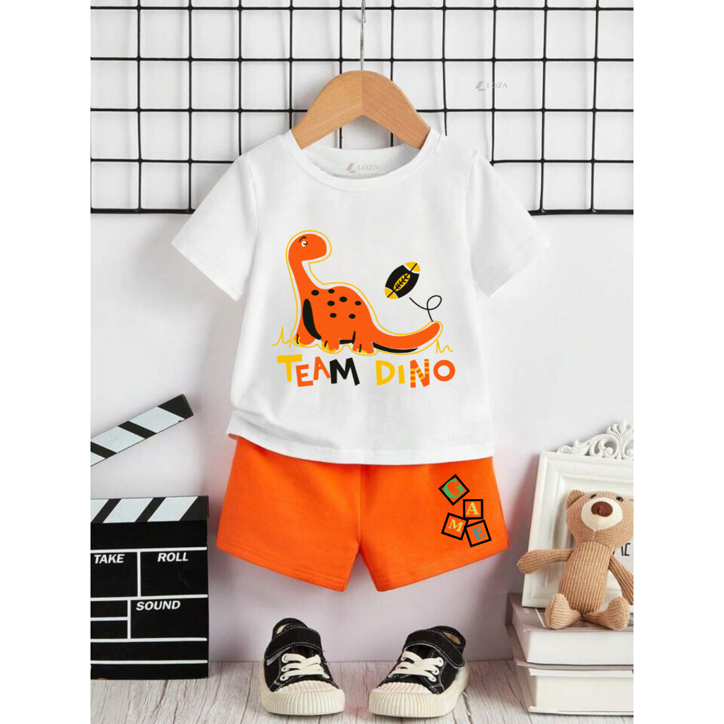 Đồ bộ bé trai in hình 'Khủng long team dino' - LOZA KIDS SB79