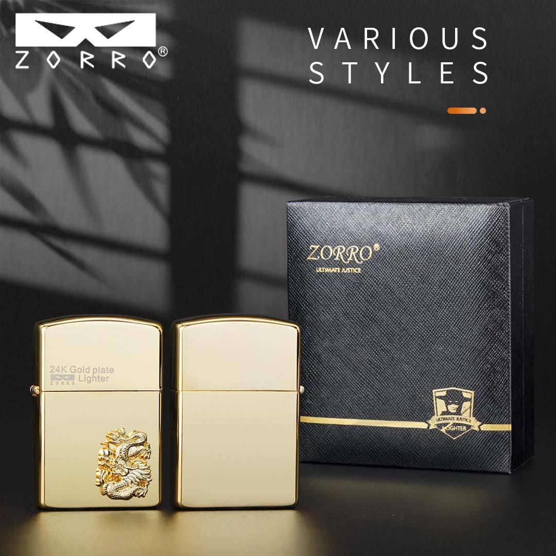 Bật lửa Zorro 12 con giáp mạ vàng_thumbnail_4