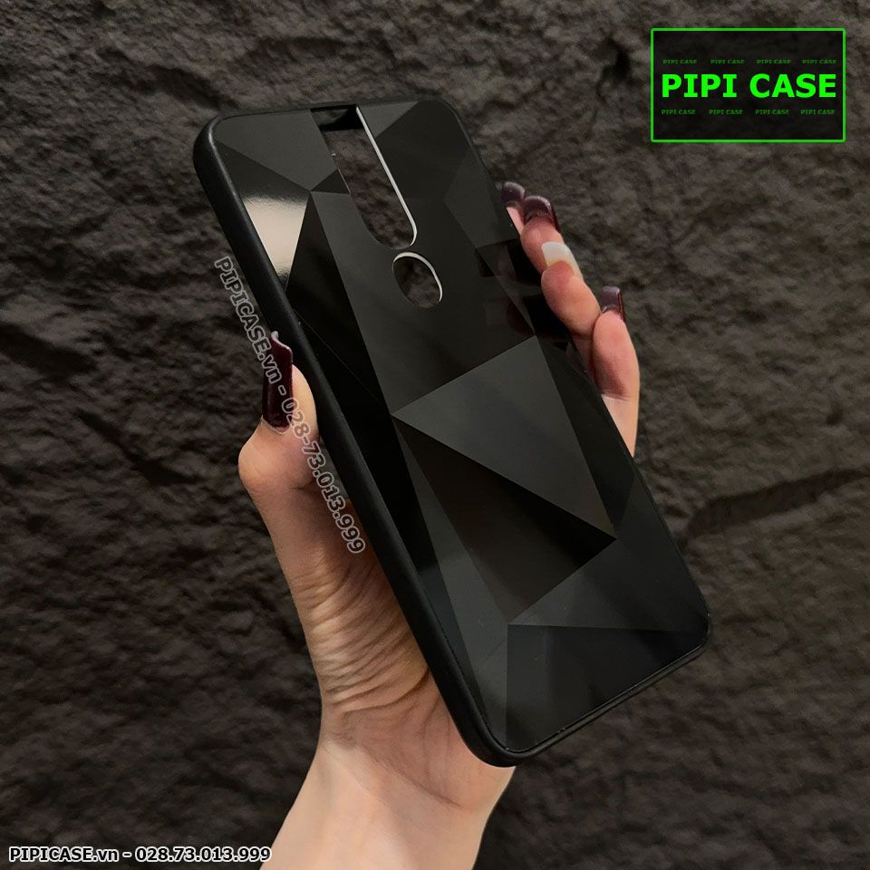 Ốp Lưng Oppo F11 Pro - Kim Cương 6D - Đen