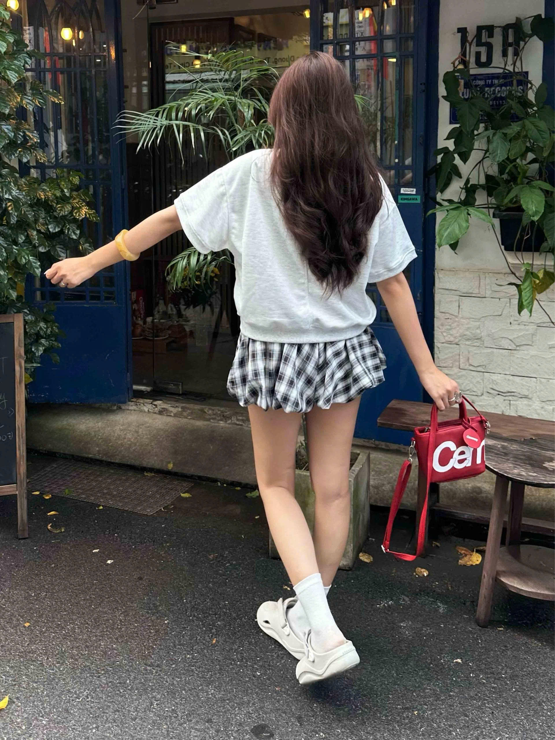 Áo sweater trơn tay ngắn form boxy ST00051 Miucho cổ tròn vải nỉ 2 da_thumbnail_2