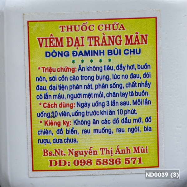 Thuốc chữa viêm đại tràng mãn - Dòng Đa Minh Bùi Chu_thumbnail_3