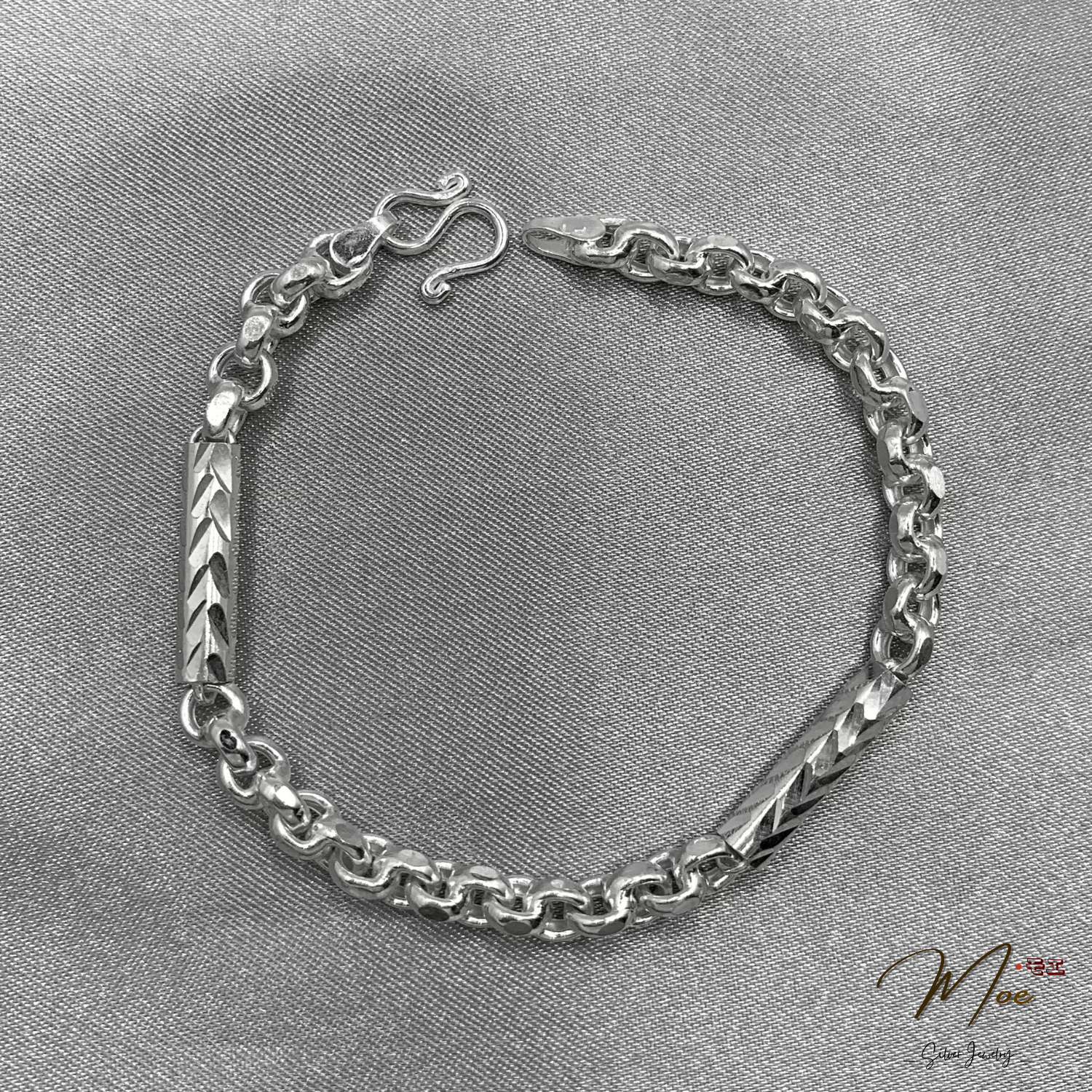 MT11 - Lắc tay nam ống đốt mix xích bạc thanh lịch (3c)_thumbnail_2