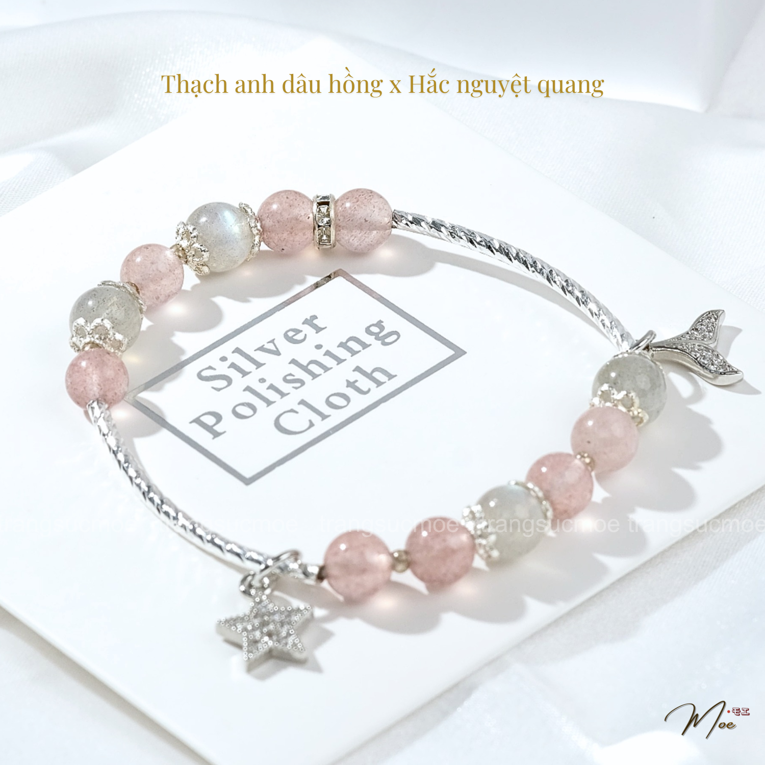 PT208 - Lắc tay đá phong thủy mix charm đuôi đá ngôi sao bạc (theo yêu cầu)_thumbnail_2