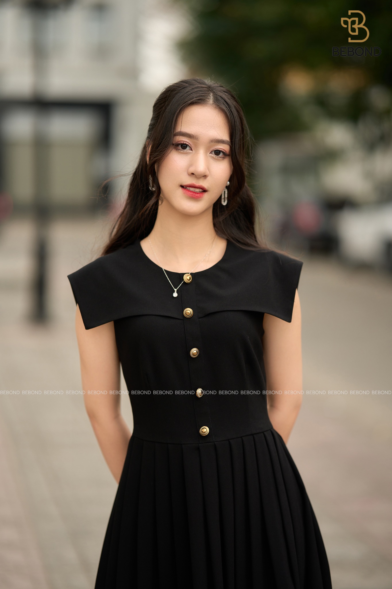 ĐẦM NỮ HOÀNG XẾP LY MÀU ĐEN- LOUISA DRESS_thumbnail_1