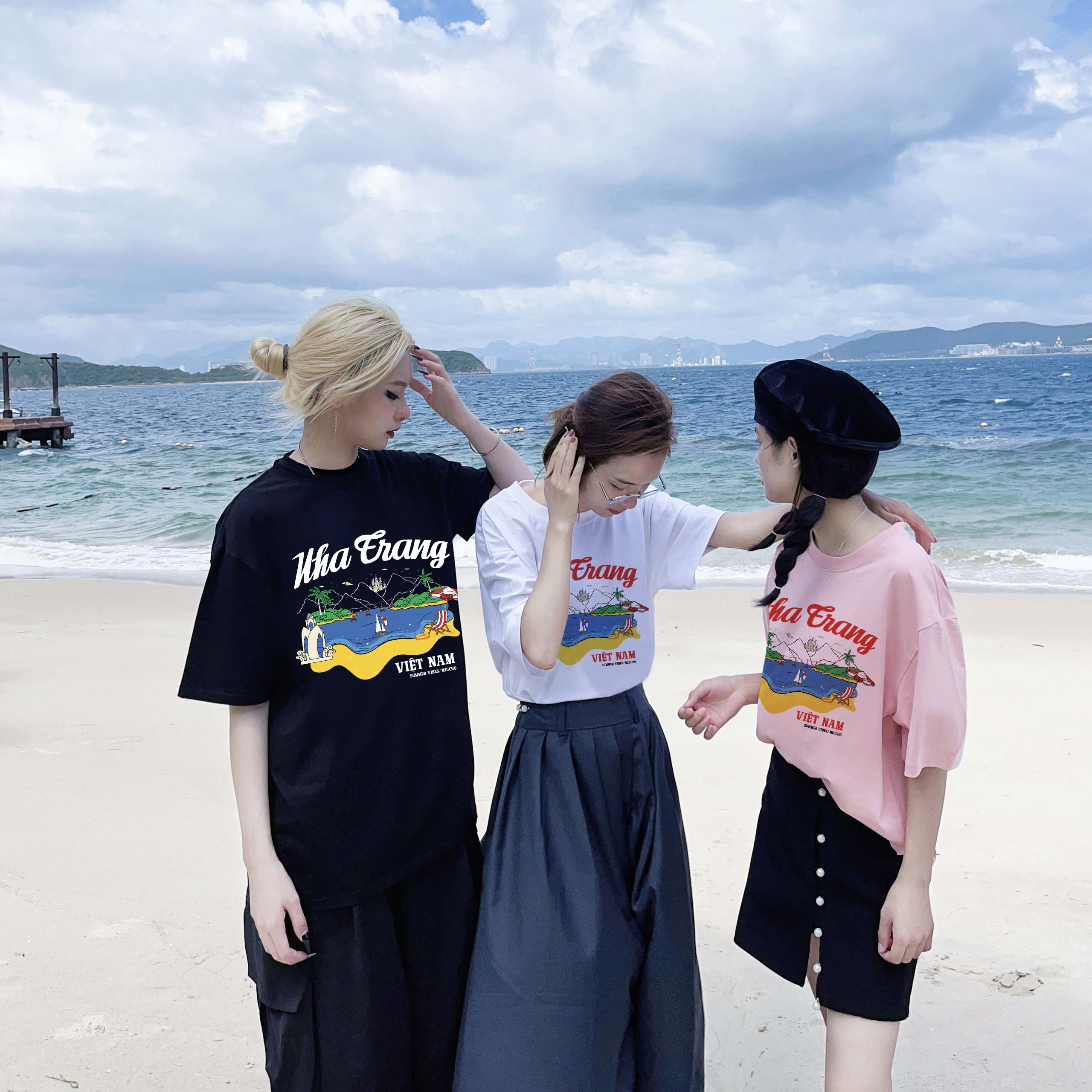 Áo thun du lịch Nha Trang ATD1261 Miucho vải cotton thoáng mát in mix_thumbnail_2