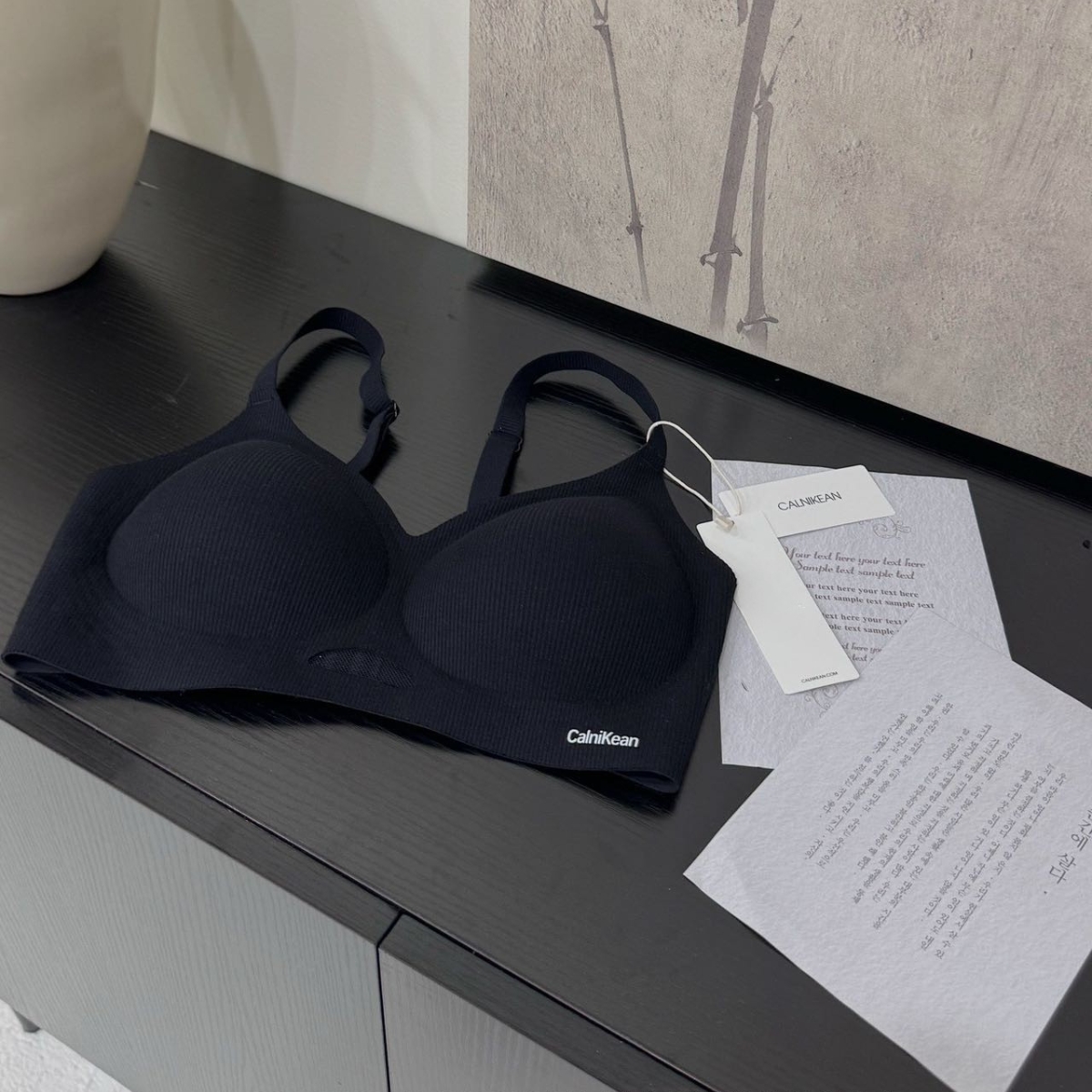 CalniKean Áo Lót Nữ Cotton Hàn Mềm Mại Mút 1.5cm 4 Màu Đen Nâu Da Xám Nâng Đẩy V1 CK03_thumbnail_11