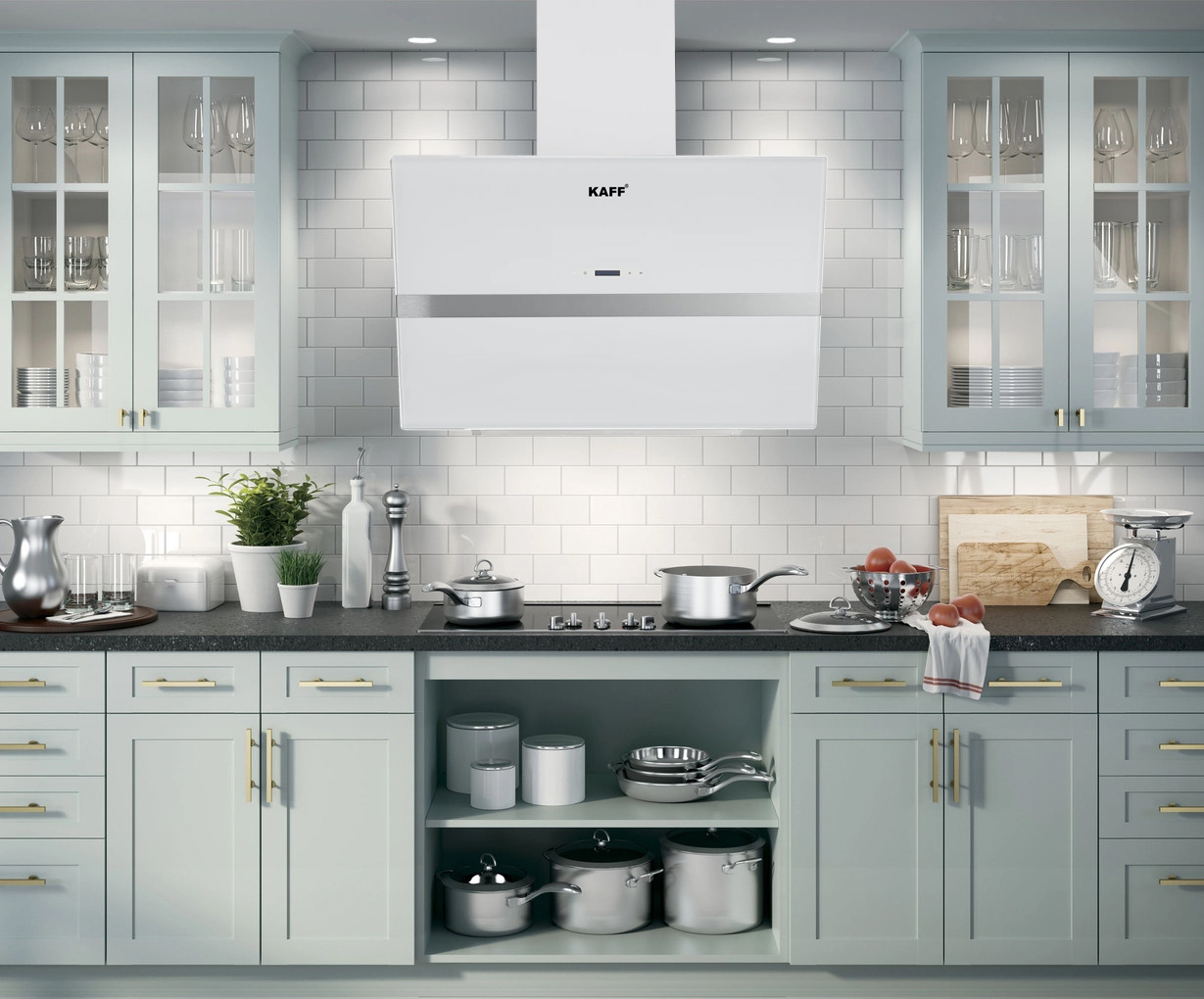 Công suất hút mạnh mẽ của máy hút mùi Kaff KF-LUX-AT70FH-WH