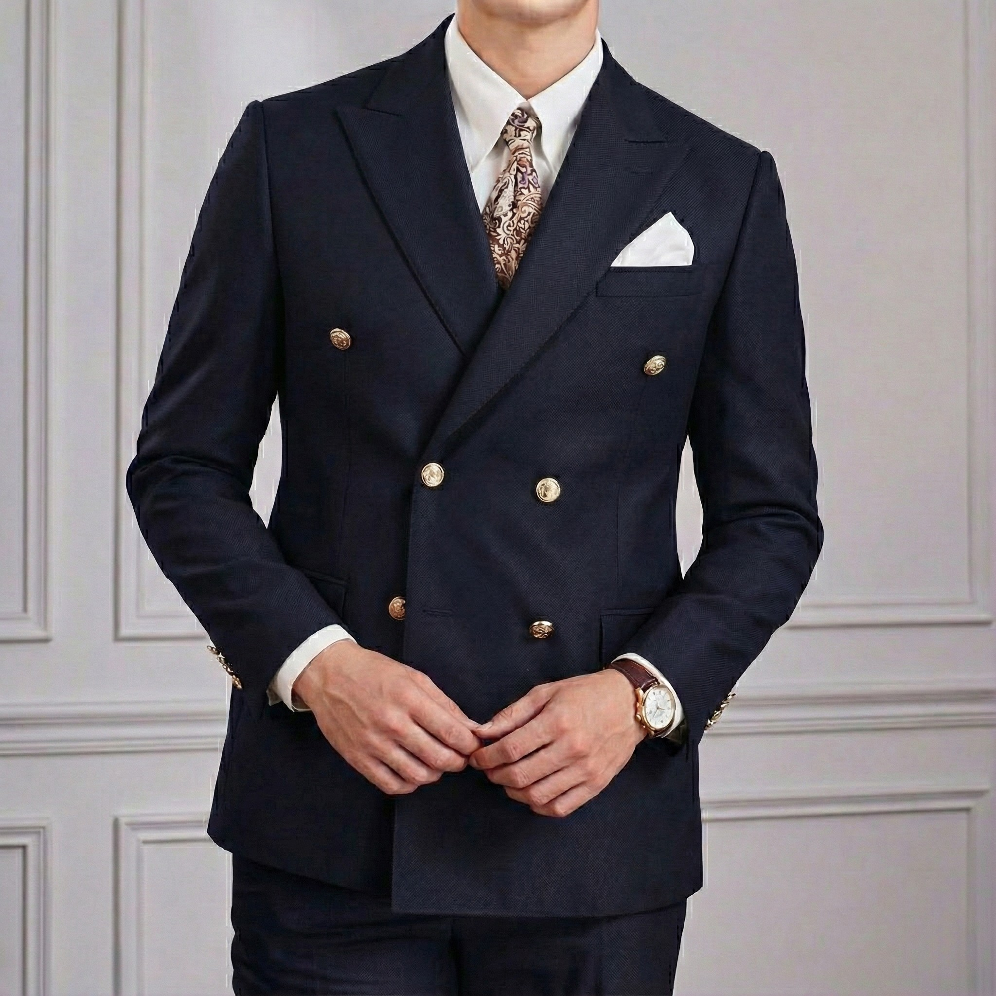 Jet Navy Milano Double Breasted Suit