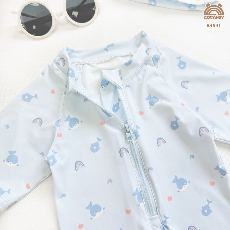 Bộ bơi cộc XANH suit họa tiết cá heo_thumbnail_5