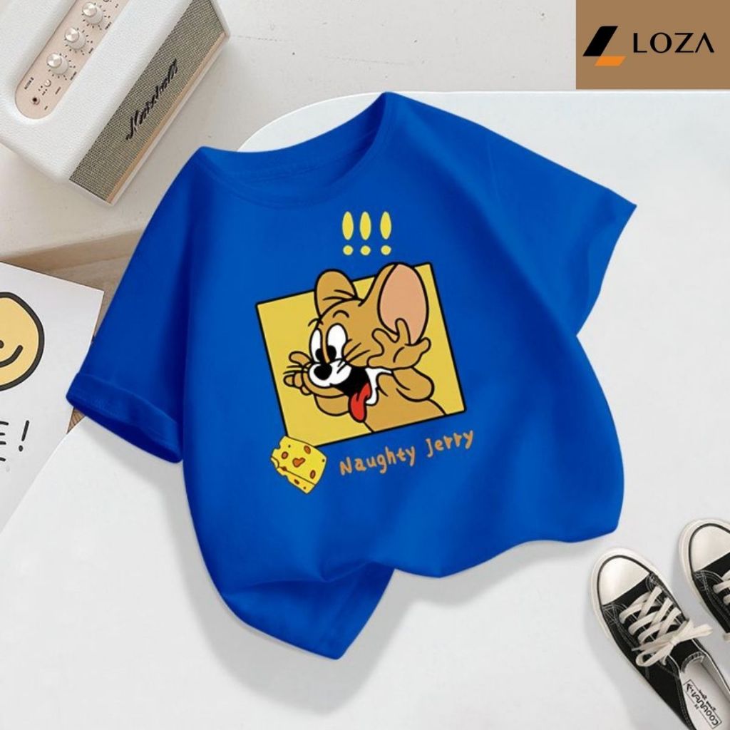 Áo phông trẻ em hình chuột Jerry cho bé trai và bé gái từ 15-42kg - Áo phông trẻ em Loza - AT2419_thumbnail_2