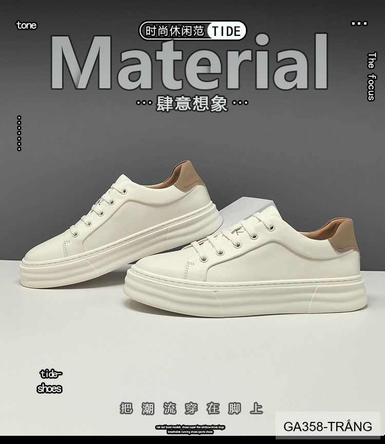 GA358 - Giày Sneaker Nam Đế Dày Phong Cách Hàn Quốc Da Bò Thoáng Khí_thumbnail_10