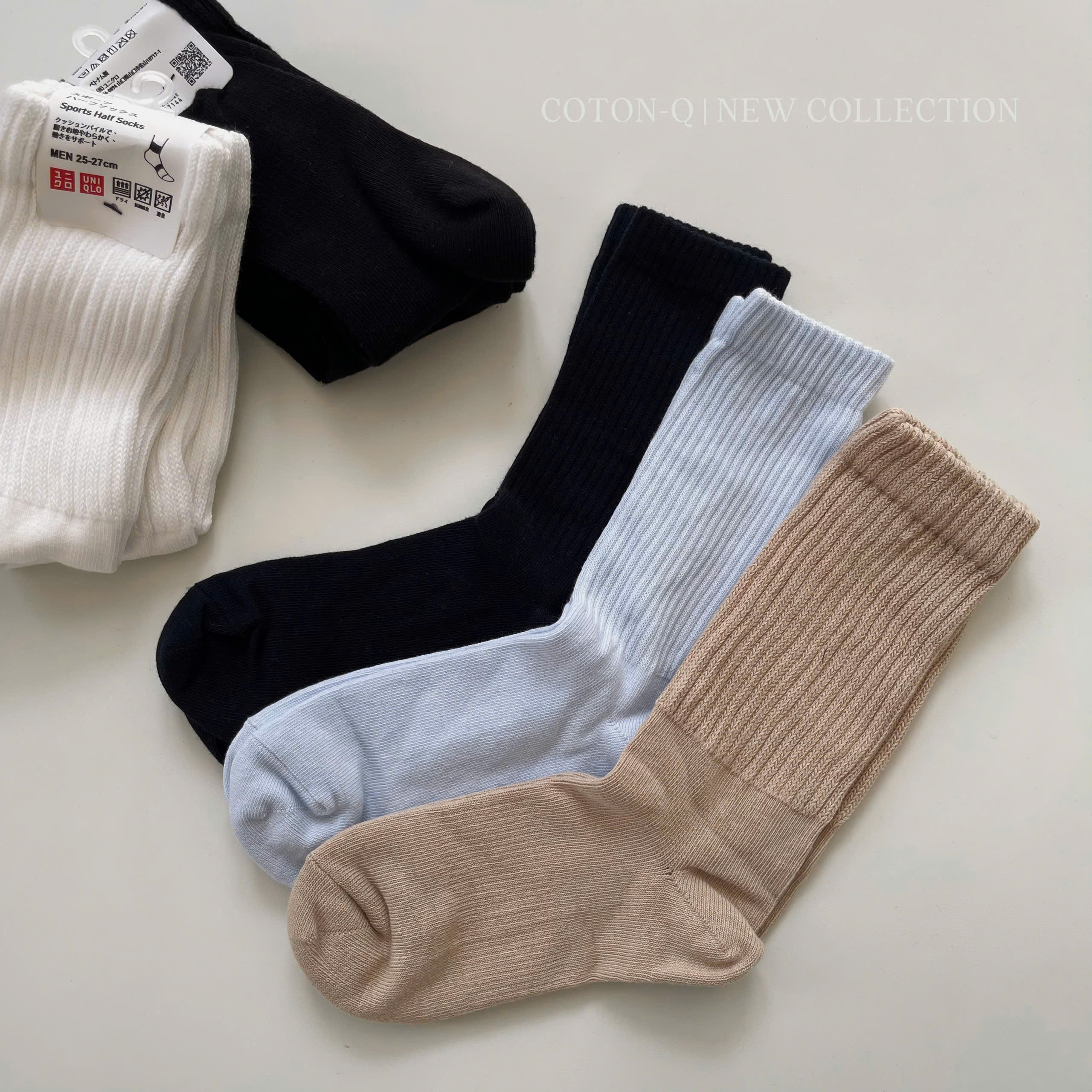 HL19 Set 5 vớ cổ cao ( NGẪU NHIÊN 5C 3 MÀU )