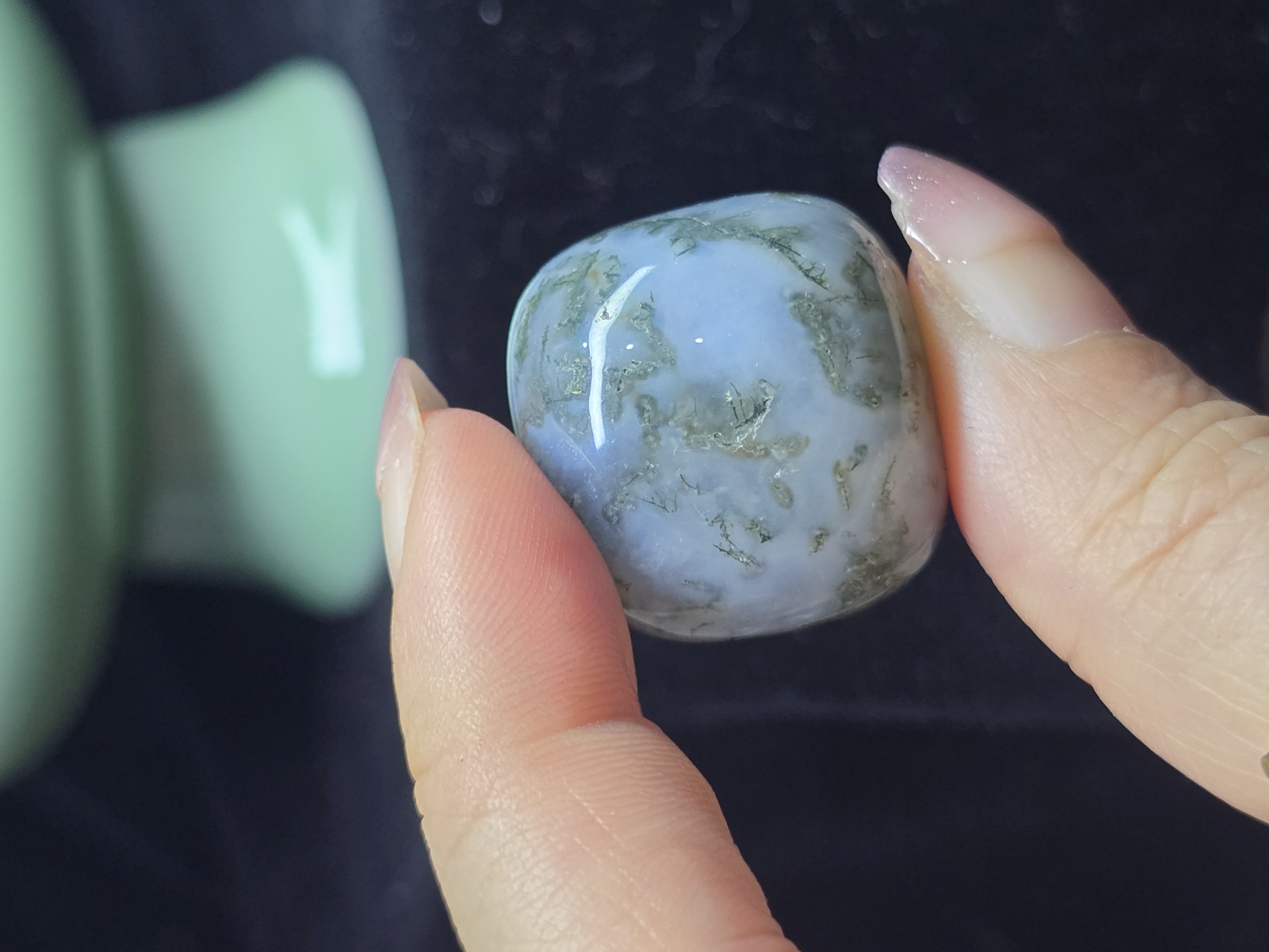 Đá cuội đã mài bóng / Tumbled Mã Não Rêu Moss Agate size 2 - 3 cm/viên_thumbnail_2