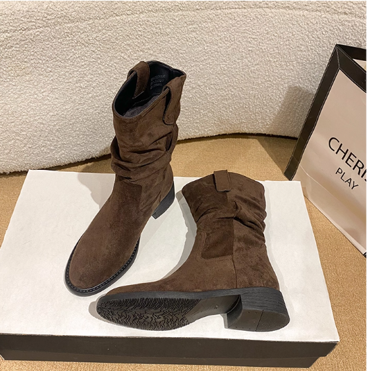 Boots Nữ Cao Cổ Màu Nâu & Be Crystal_thumbnail_4