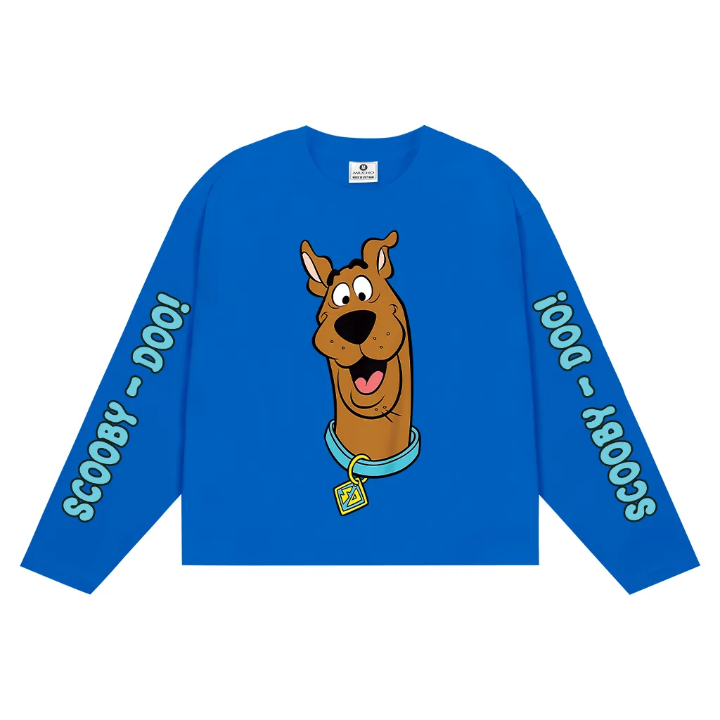 Áo thun boxy nam nữ tay dài Miucho cotton thoáng mát dày dặn SCOOBY DOO in mix 2664_thumbnail_10