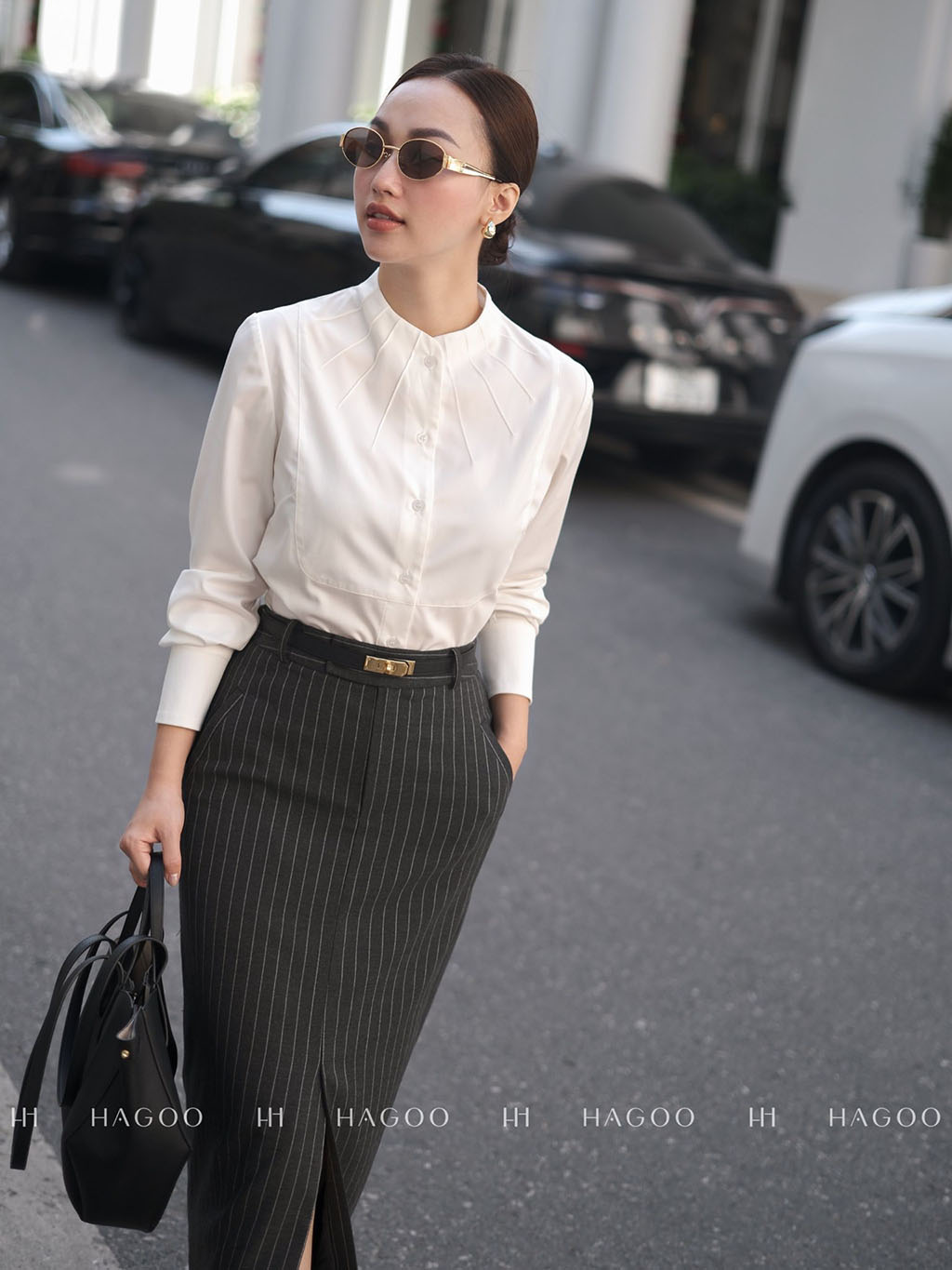 Chân váy kẻ quai nhê HAGOO