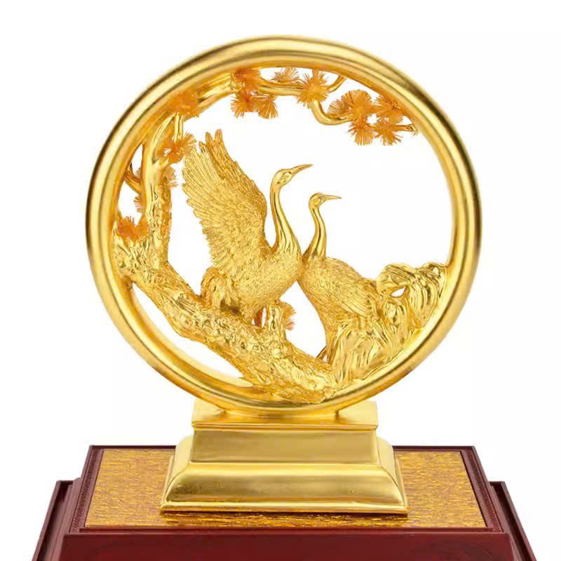 Tượng Chim Công Vinh Hoa Phú Quý Mạ Vàng 24K_thumbnail_2