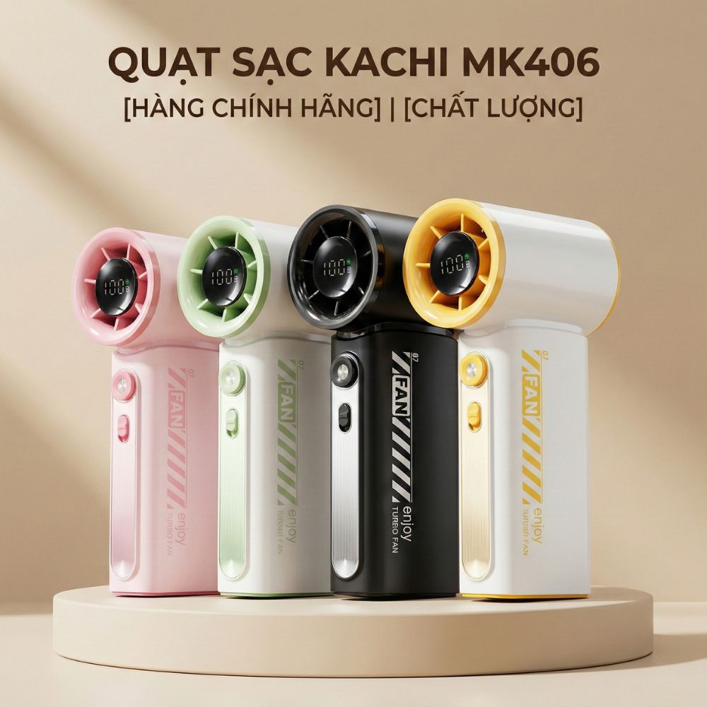 Quạt Phản Lực Cầm Tay Kachi MK406 – Pin 4000mAh
