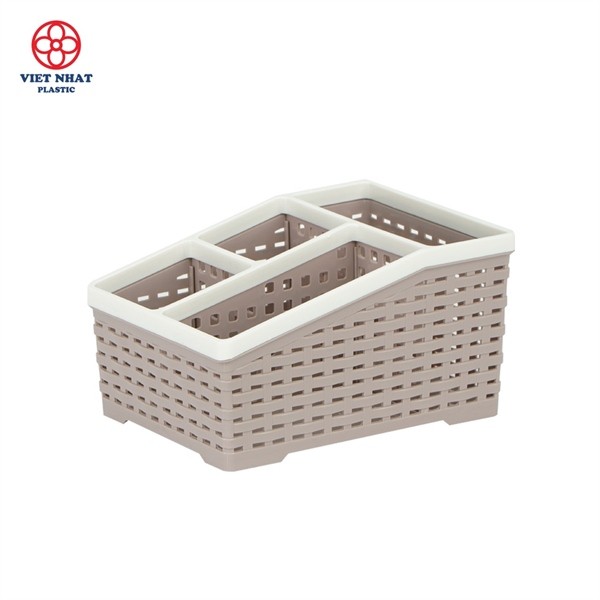 Giỏ nhựa - đựng đồ - để bàn - màu tím nhạt