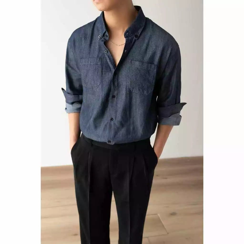 Áo Sơ Mi Dài Tay Jackson Vải Denim Form Relaxed_thumbnail_9