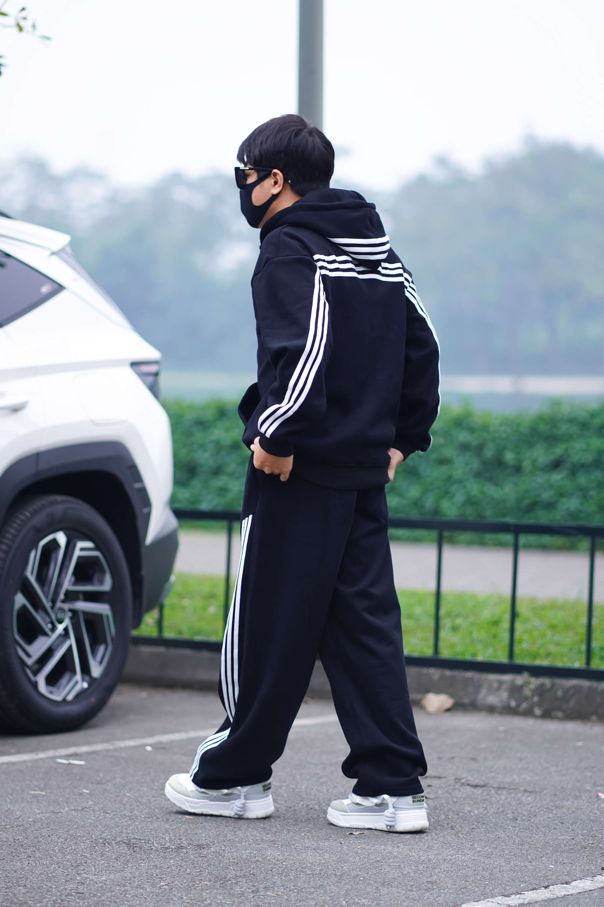 SET HOODIE CROSS RIMBERIO - Streetwear Cực Cháy, Form Rộng Cực Chất KẺ SỌC 3 MÀU phong cách Hàn Quốc_thumbnail_3