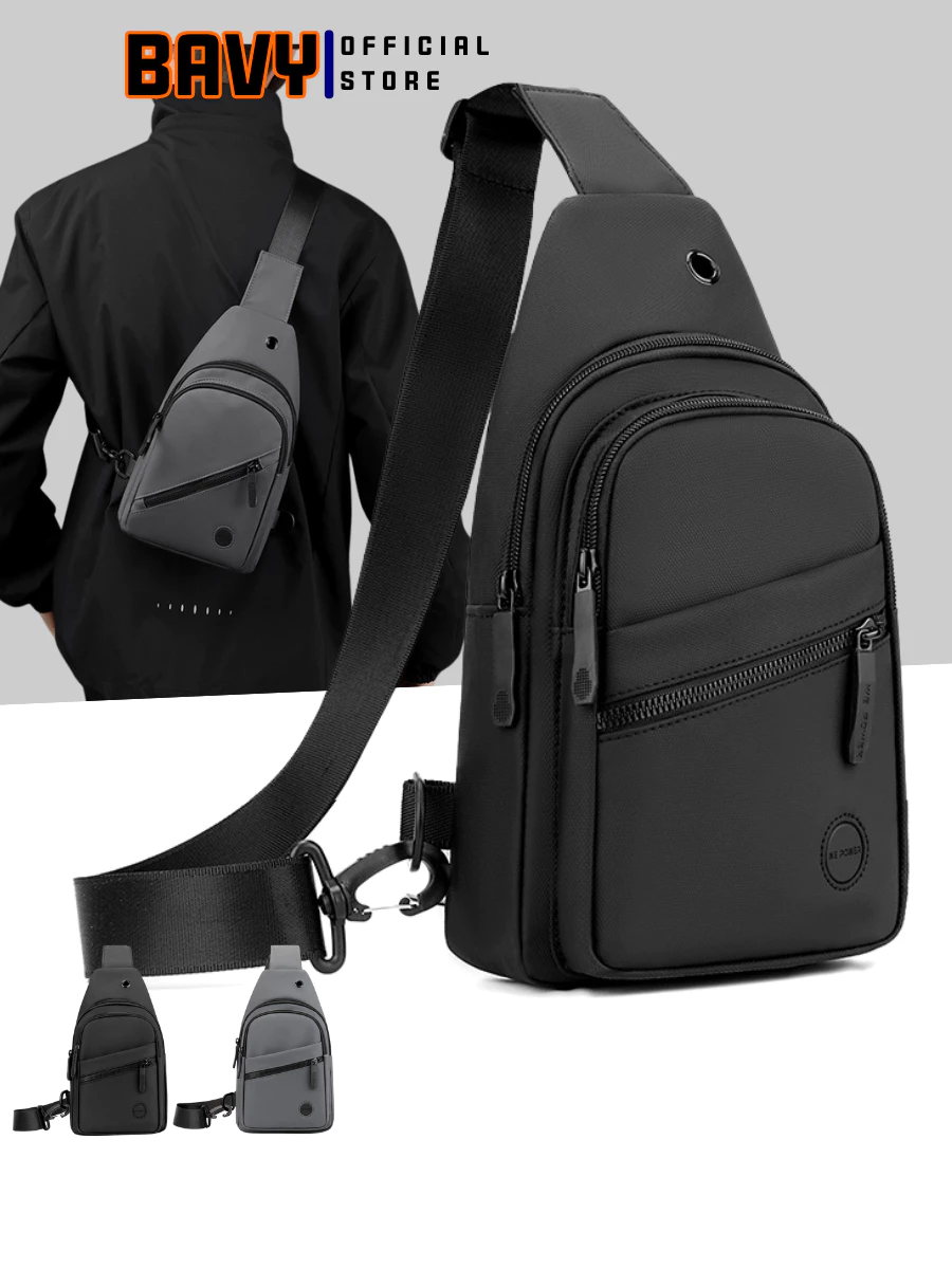 Túi đeo chéo nam vải chống nước, túi bao tử nam nhỏ gọn cao cấp_thumbnail_3