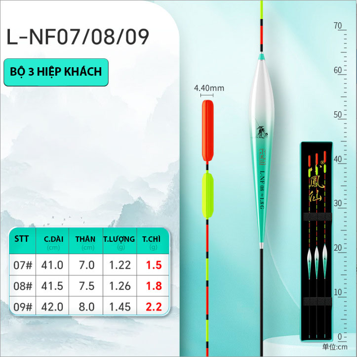 Bộ 3 Phao Nano Hiệp Khách Đuôi Tam Giác Chống Sóng Gió_thumbnail_3