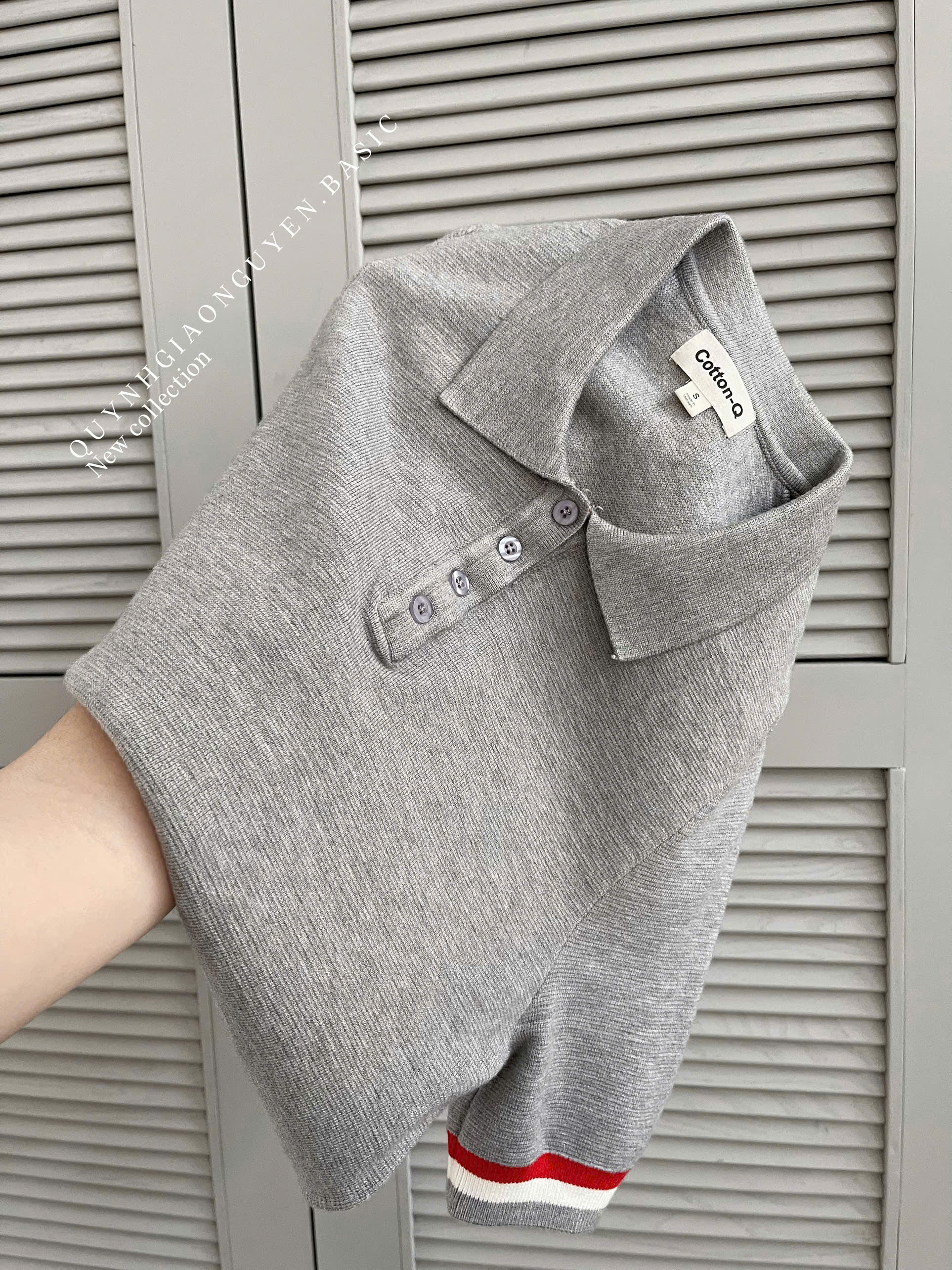 Áo dệt phối viền Cotton - Q ( XANH ĐEN )_thumbnail_11