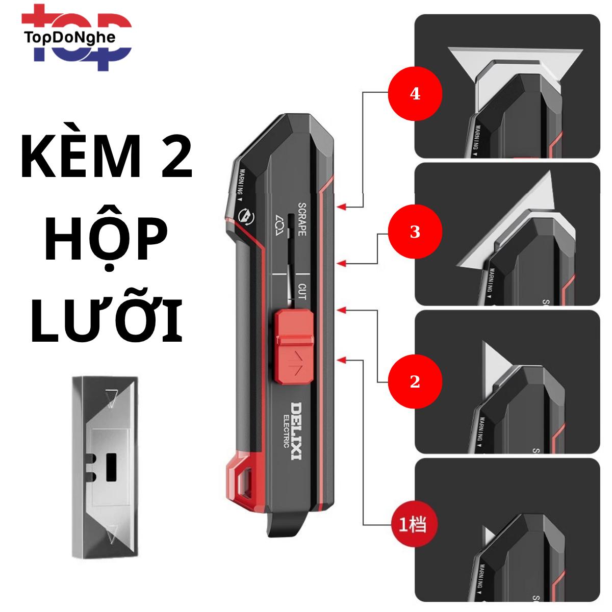 Dao rọc giấy, rọc cáp điện lưỡi xoay ngang Delixi cao cấp 4 cập độ cho thợ điện, cầm chắc tay, đồ nghề điện điều chỉnh linh hoạt_thumbnail_2