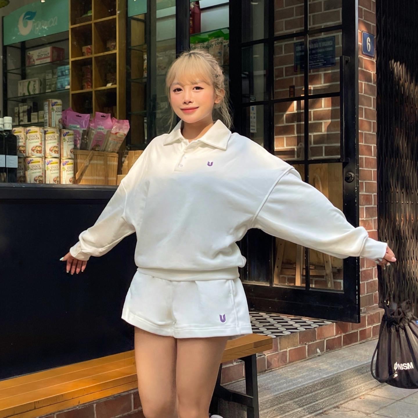 Áo nỉ Basic Sweater cổ polo cài nút form rộng_thumbnail_0