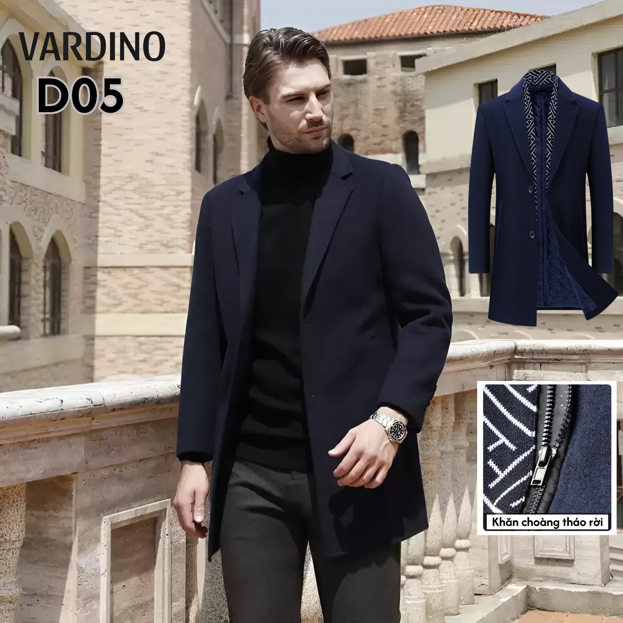 Áo khoác Mangto ngắn vải dạ D05