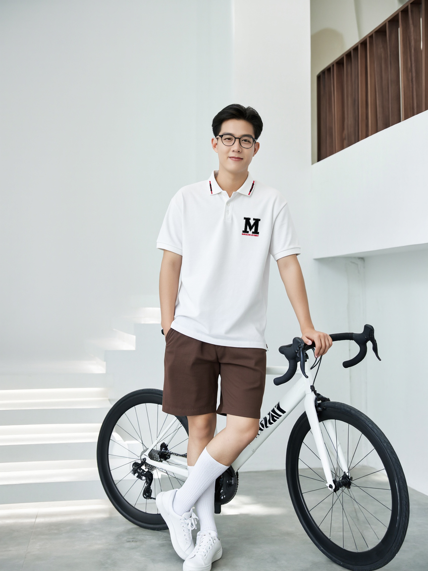 Áo polo cá sấu nam in basic PLCSD2426 Miucho Iconic chất liệu polyester bền nhẹ chống nhăn_thumbnail_2