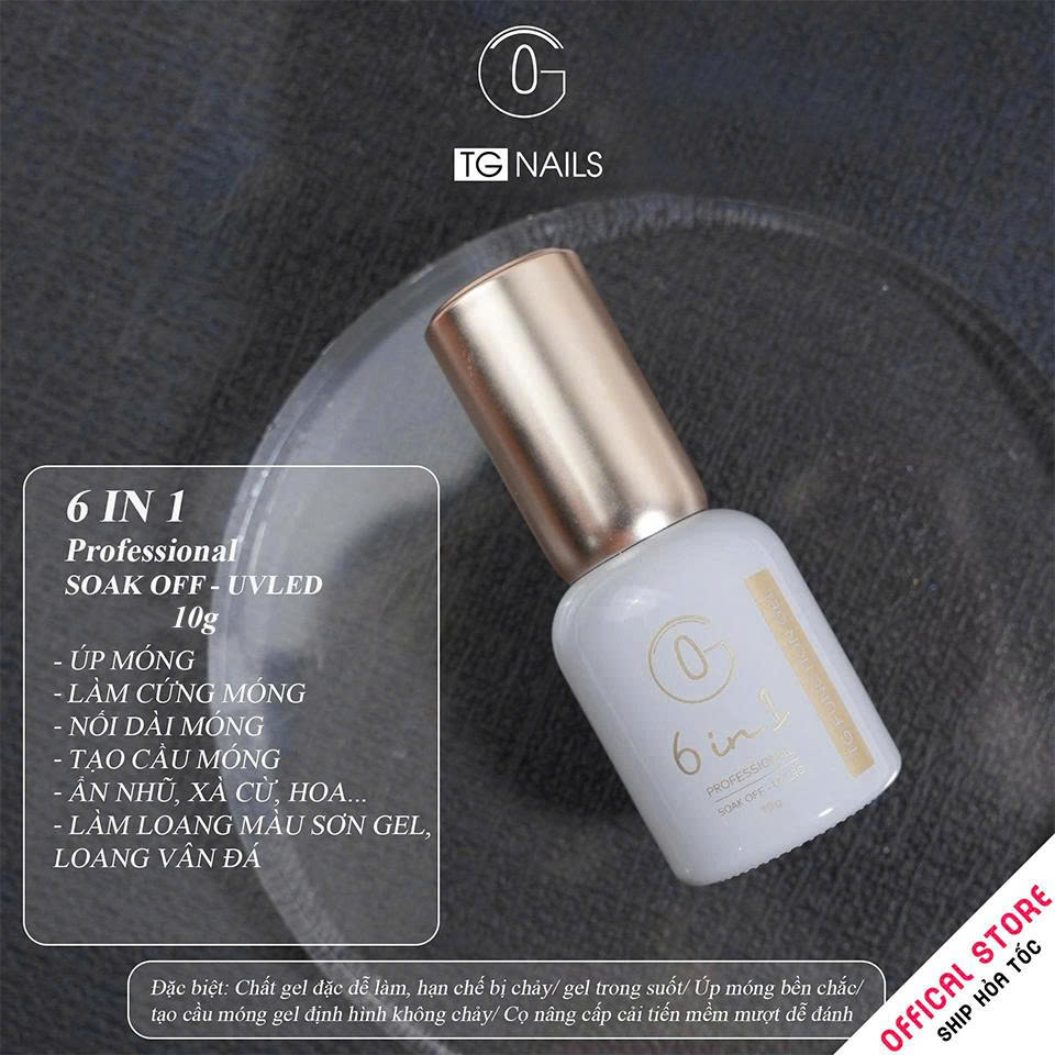 6 in1 TG NAILS gel, Khối lượng tịnh: 10g. Nhãn hàng: TG NAILS gel_thumbnail_1