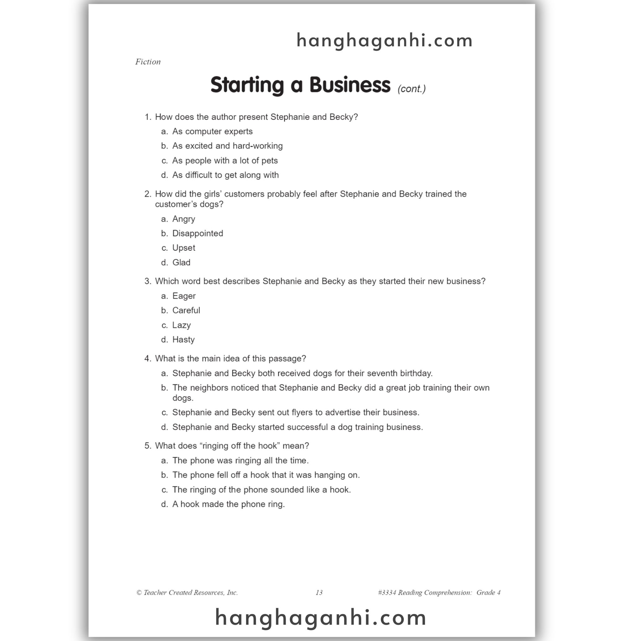 Reading Comprehension Grade 4 Teacher Created Resources, sách đọc hiểu lớp 4_thumbnail_13
