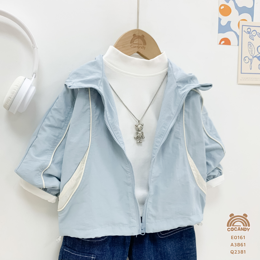 Áo khoác gió XANH DƯƠNG phối nẹp be nhỏ_thumbnail_2