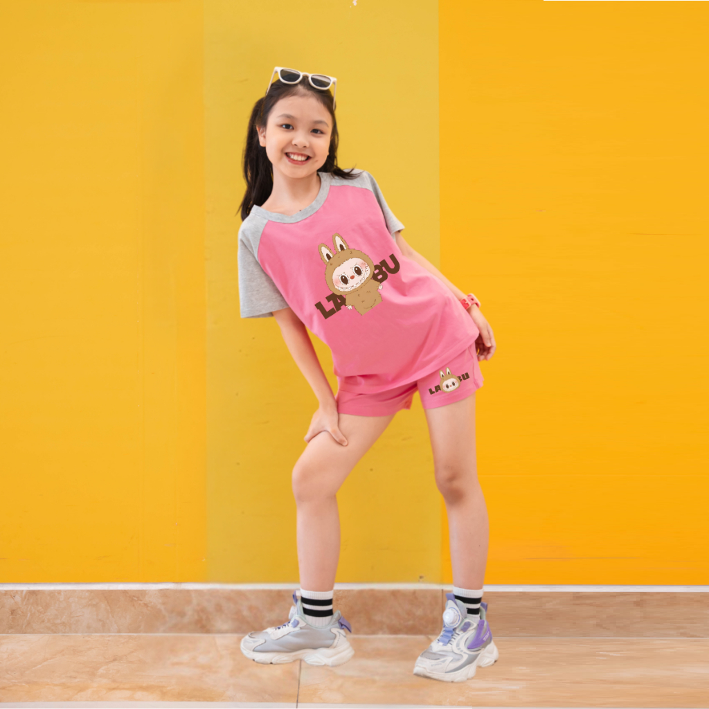 Đồ bộ bé gái phối màu in hình Labubu - Loza Kids FB105_thumbnail_4