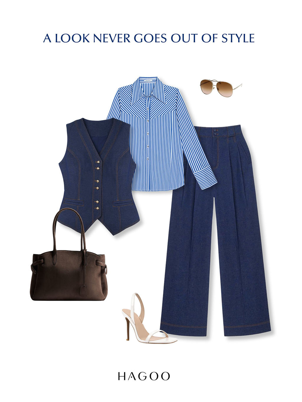 เสื้อกั๊กยีนส์นุ่มติดกระดุม 2 เม็ดของ Hagoo มีความยืดหยุ่นและเข้าชุดได้ง่ายในสถานการณ์ต่างๆ มากมาย