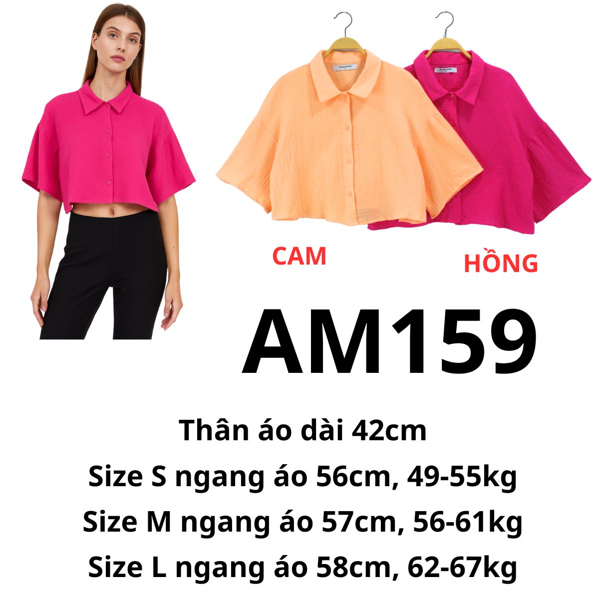 AM159 Áo sơ mi crop
