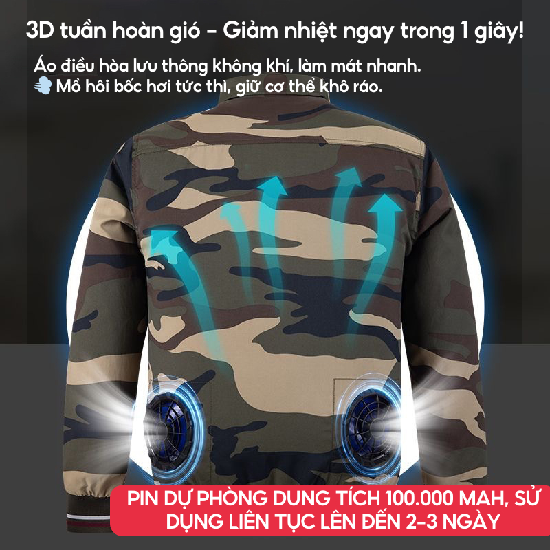 Áo quạt điều hòa hoạt động nhiều giờ liên tục, sạc USB nhanh chóng và dễ dàng