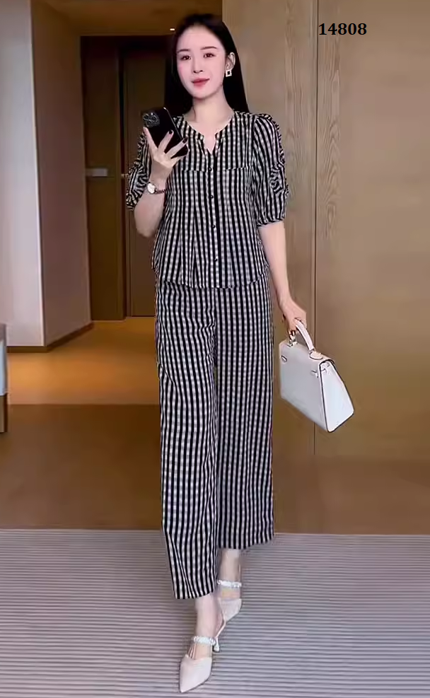 14808-Set áo kèm  quần suông sọc caro ( voan lụa)_thumbnail_1