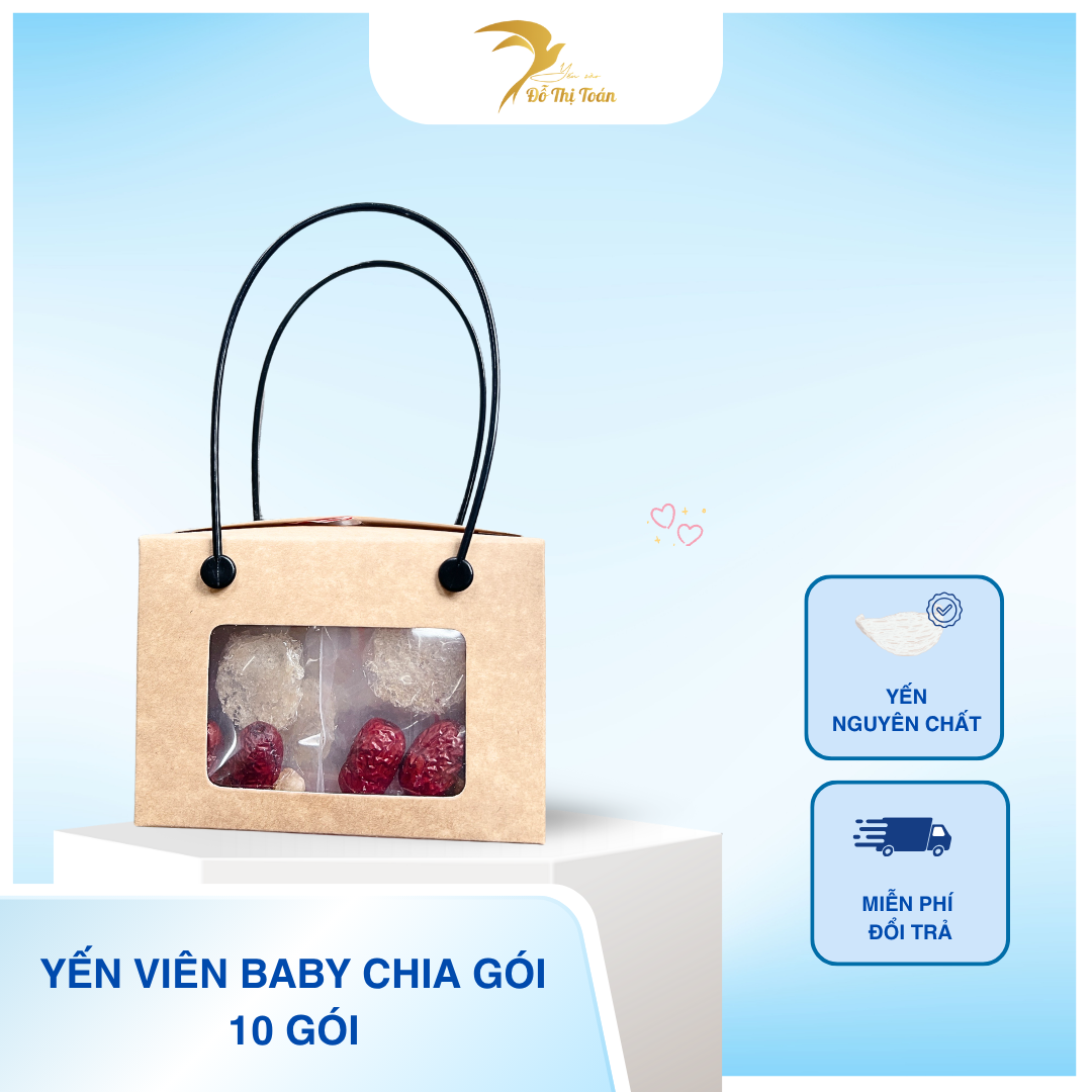 [S29] 10 GÓI YẾN BABY VIÊN MIX THẬP CẨM (Mix táo đỏ, đường phèn, hạt chia)