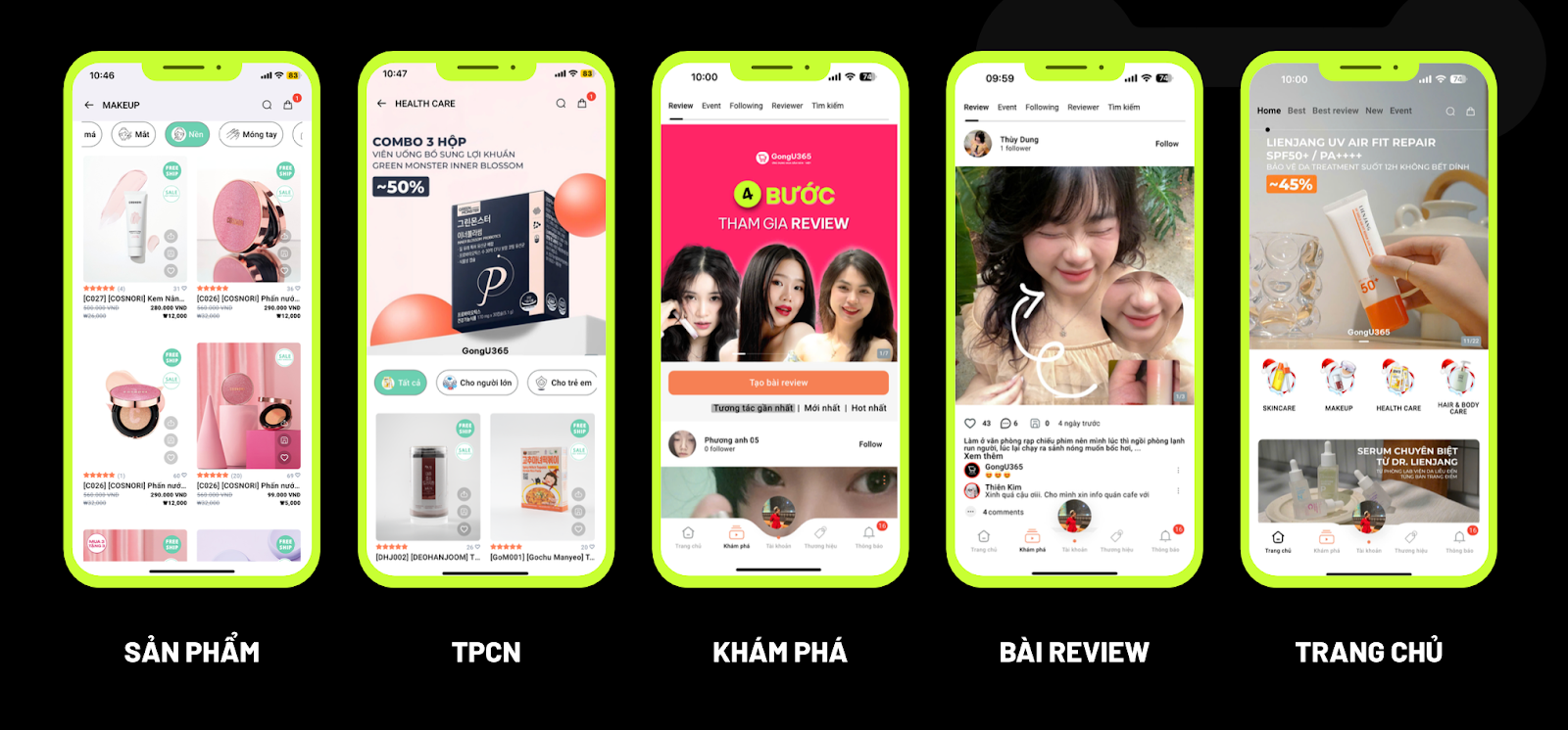 Giao diện ứng dụng