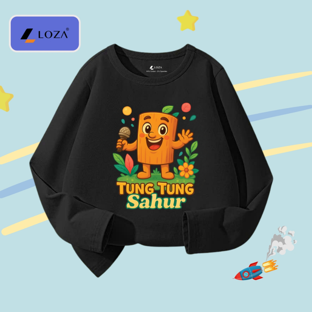 Áo thun dài tay bé trai in Brainrot Cappuccino,Tung Tung Sahur - Loza Kids  KT005_thumbnail_4