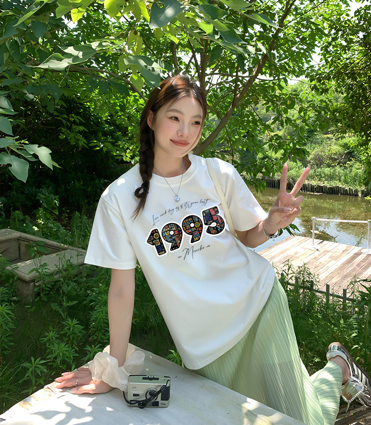 Áo thun nữ in năm sinh 1995 form vừa regular vải cotton 4c thoáng mát ARD1782 Miucho Chic in mix_thumbnail_2