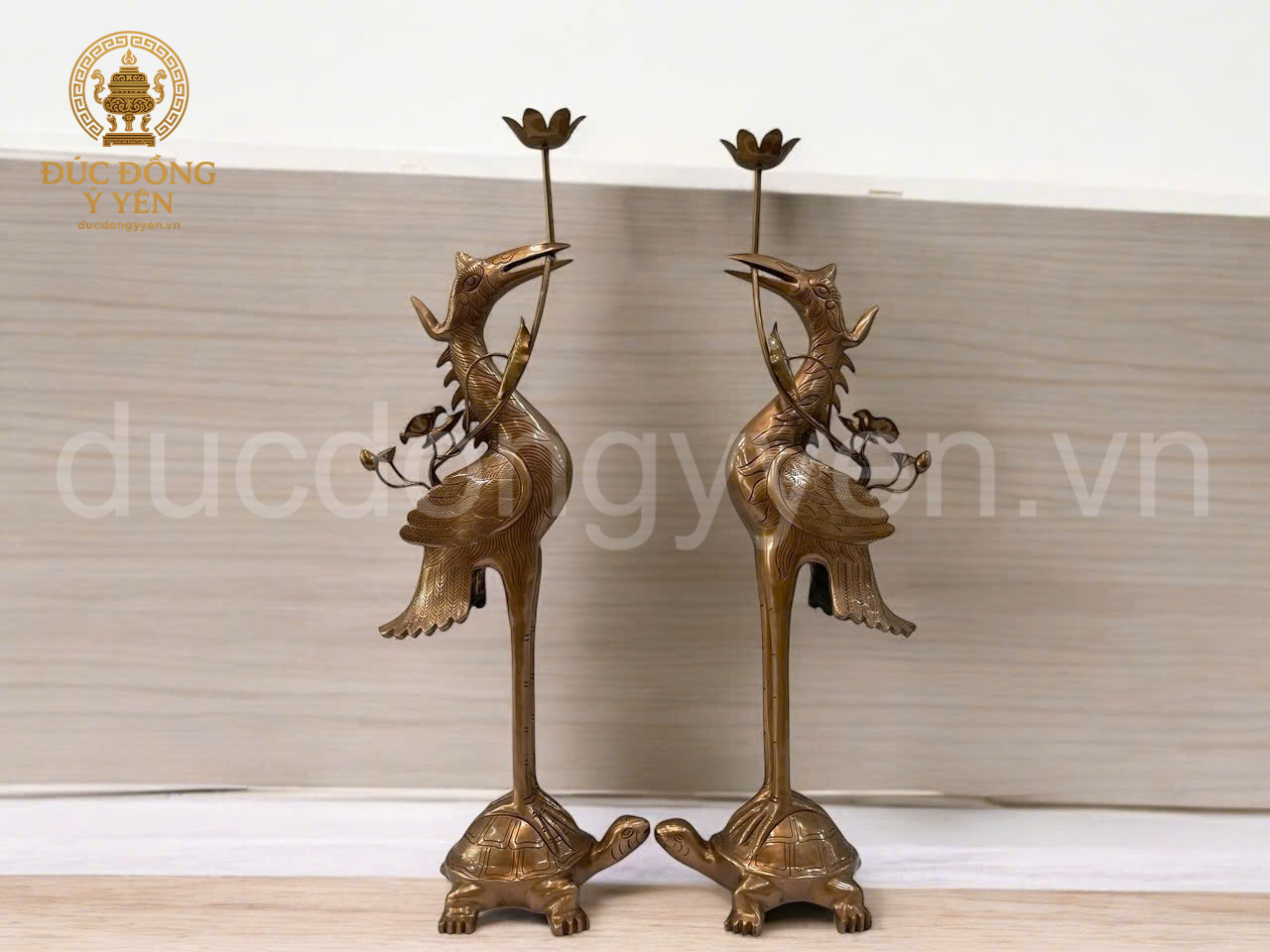 Hạc thờ bằng đồng  đúc đồng đỏ _thumbnail_3