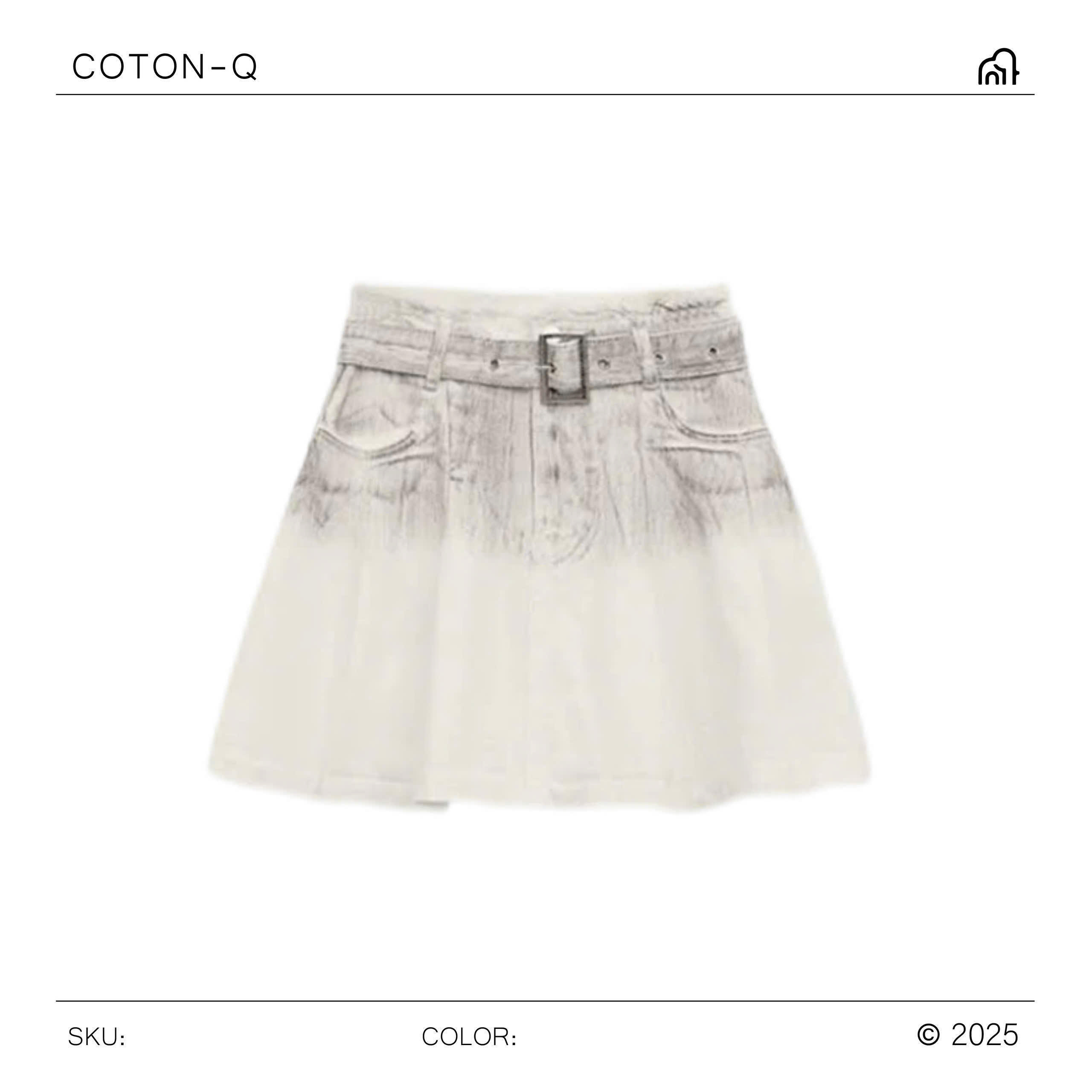 HS72 Chân váy trắng phối màu